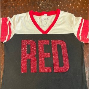 Bedazzled Taylor Swift Vintage Red Tour Shirt